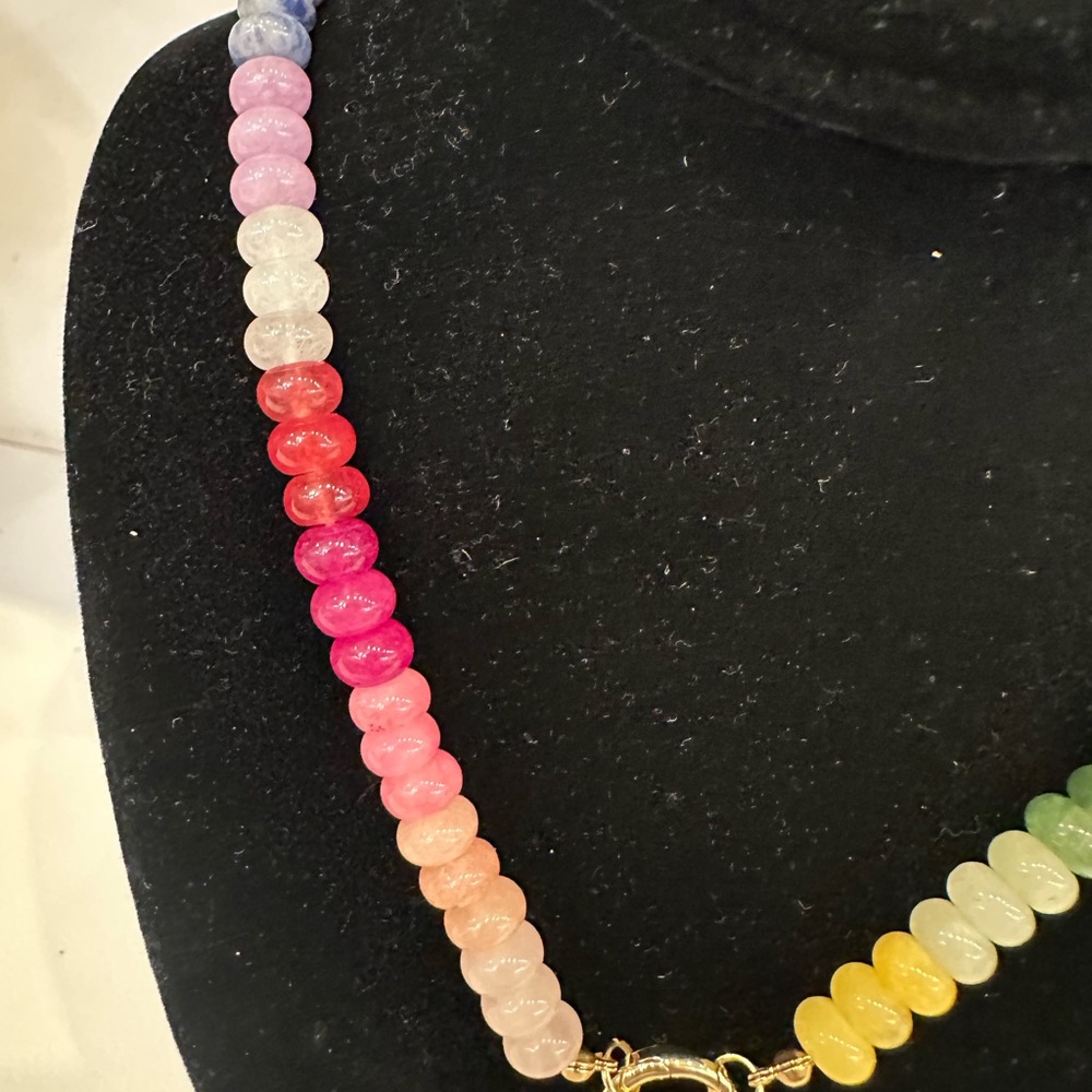 Gemstone Necklace Heart Charm - Picture 3 of 6